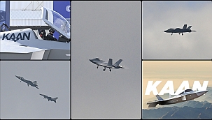 Het Turkse KAAN-gevechtsvliegtuig van de vijfde generatie stijgt op